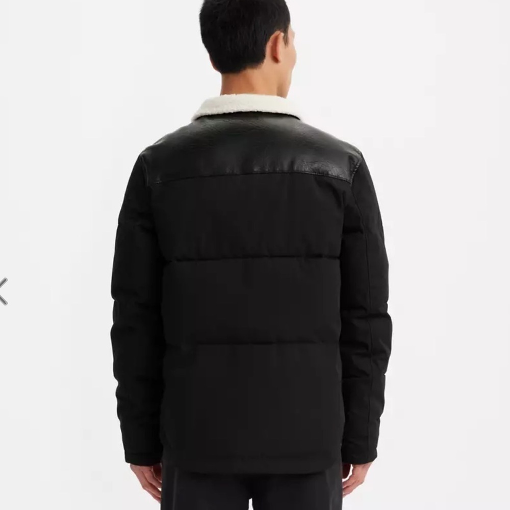 MENS LEVIS QUILTED WOODSMAN PUFFER JACKET LARGE BLACK NWT - Picture 7 of 10